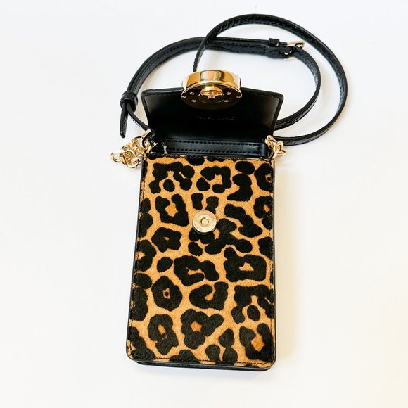 Michael Kors Carmen Small Phone Crossbody Bag Embossed Exotic Black Multi - Picture 8 of 11